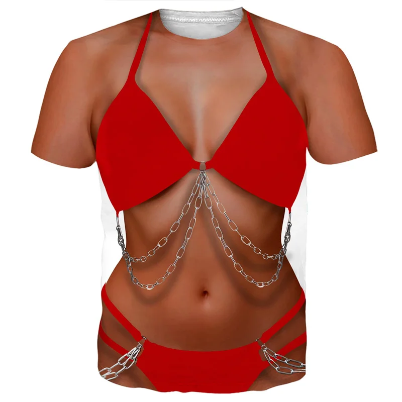 3D Printing Abs - Divertenti magliette bikini grafiche per uomo